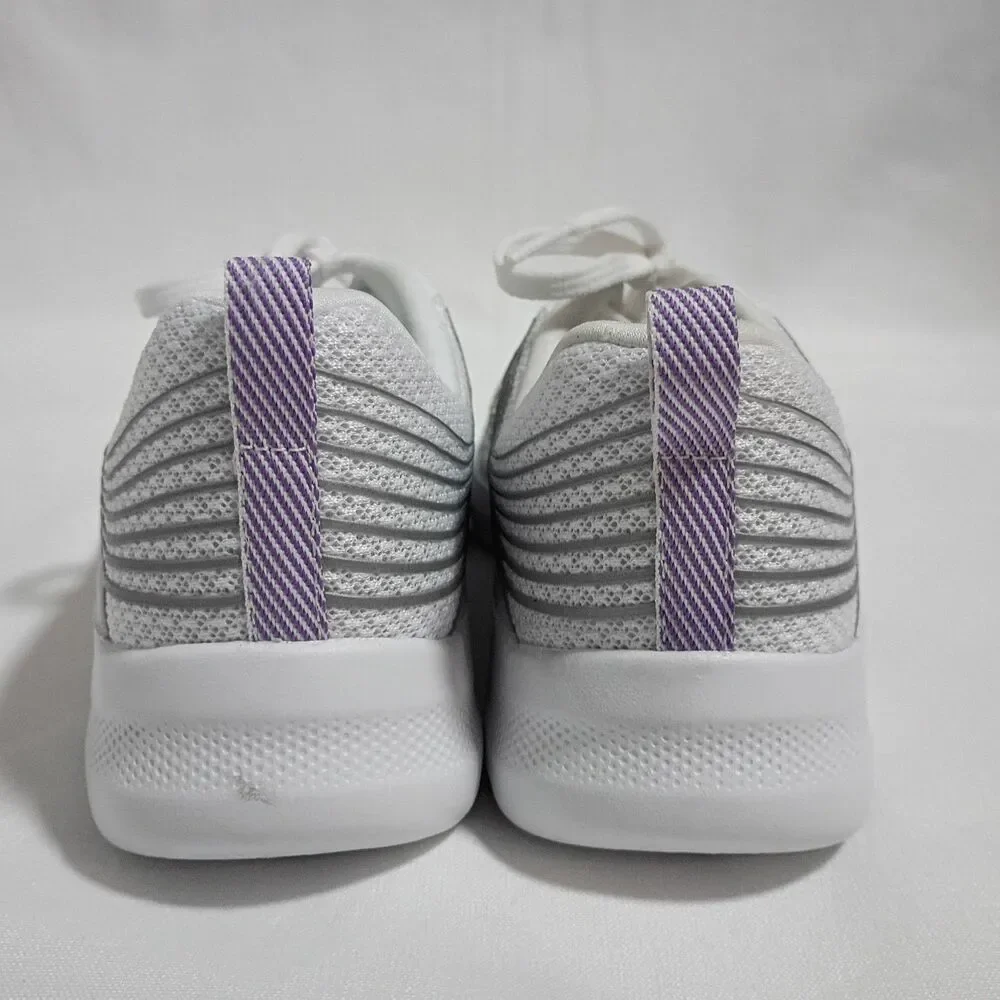 SKECHERS GO WALK 6 Women’s Size 6.5 White Lilac Sneakers 124554 EUC